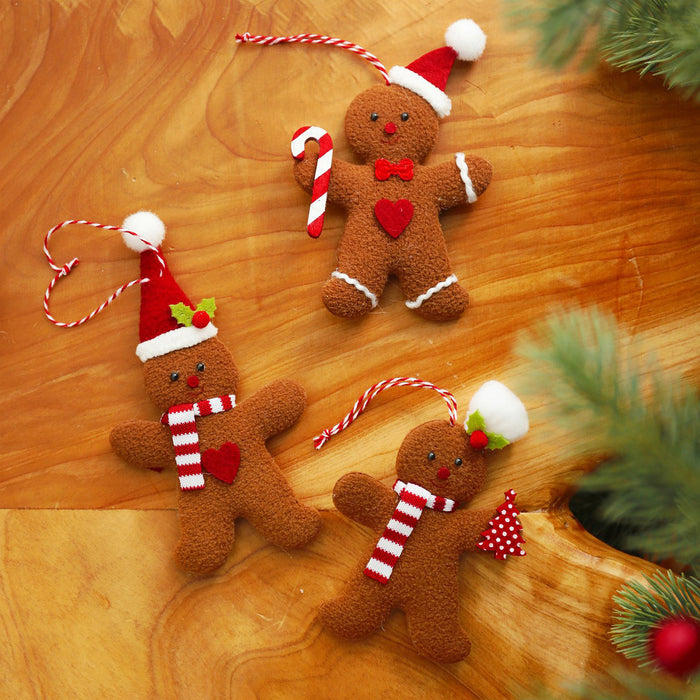 12pcs Gingerbread Man Ornaments for Christmas Tree Hanging Decorations