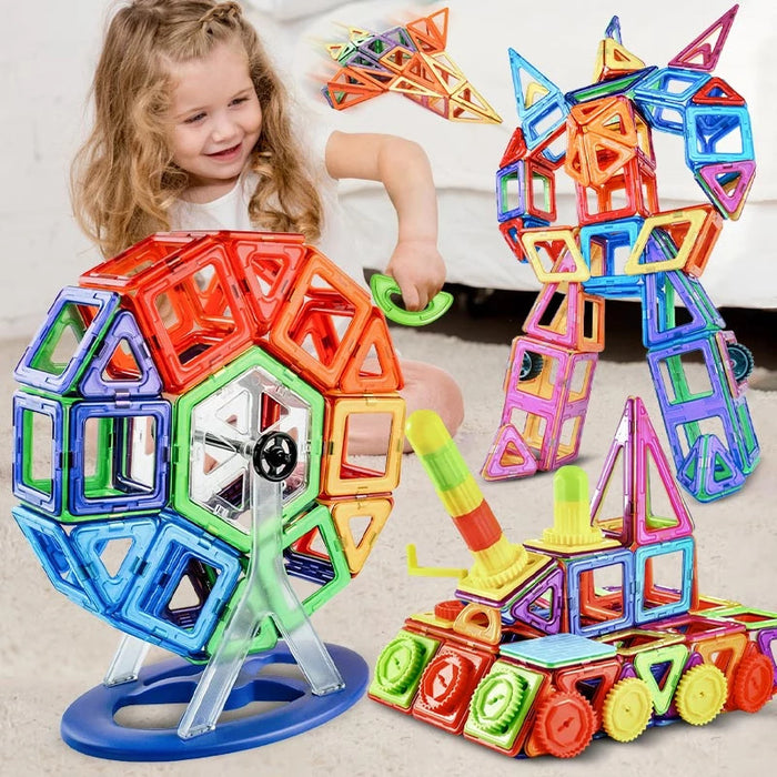 21-180pcs Big Size Magnetic Designer Magnet Building Blocks Construction Set Magnetic Bircks DIY Toys For Children Gifts