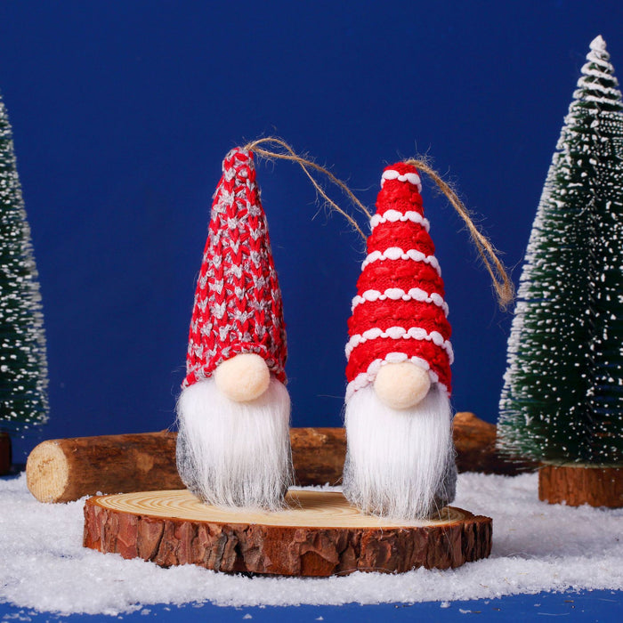 5pcs Christmas Tree Ornaments Set Swedish Gnomes Plush Doll Hanging Decor