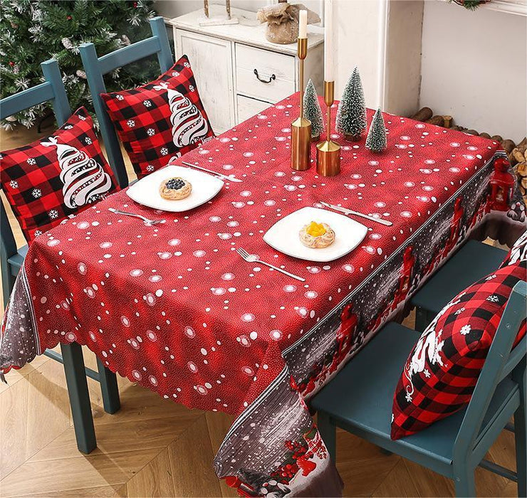 Christmas Decoration Layout Creative Printed Tablecloth Christmas Tabletop Decoration Supplies
